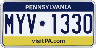 PA license plate MYV1330