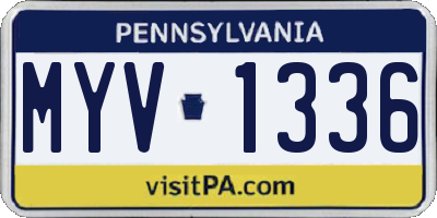 PA license plate MYV1336
