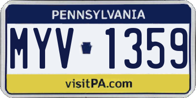 PA license plate MYV1359