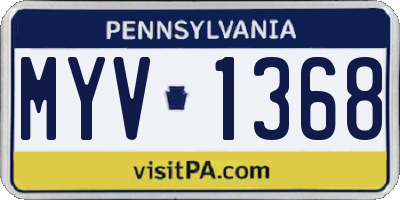 PA license plate MYV1368