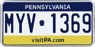 PA license plate MYV1369