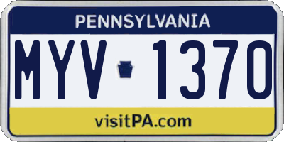 PA license plate MYV1370