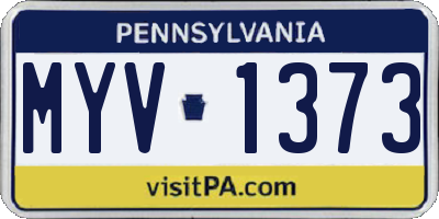 PA license plate MYV1373