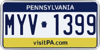 PA license plate MYV1399