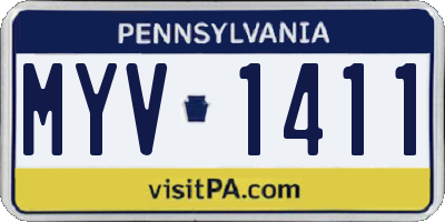 PA license plate MYV1411