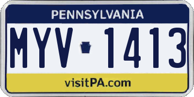 PA license plate MYV1413