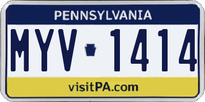 PA license plate MYV1414