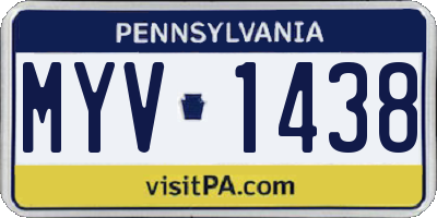 PA license plate MYV1438