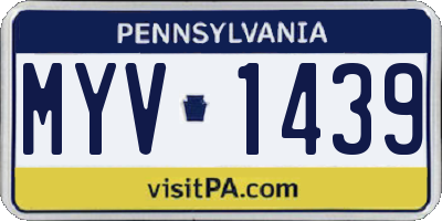 PA license plate MYV1439
