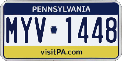 PA license plate MYV1448