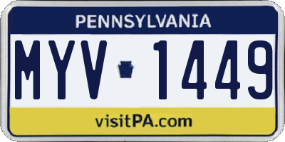 PA license plate MYV1449
