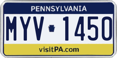 PA license plate MYV1450