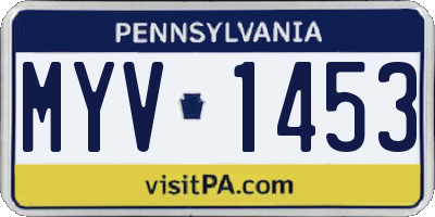 PA license plate MYV1453