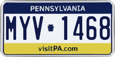 PA license plate MYV1468