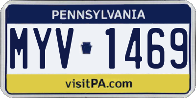 PA license plate MYV1469