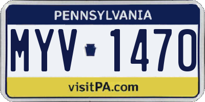 PA license plate MYV1470