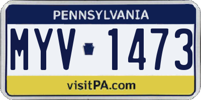 PA license plate MYV1473
