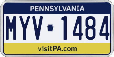 PA license plate MYV1484