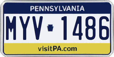 PA license plate MYV1486