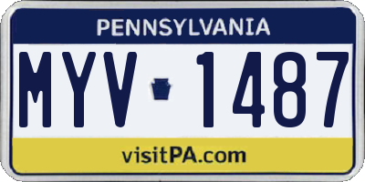 PA license plate MYV1487
