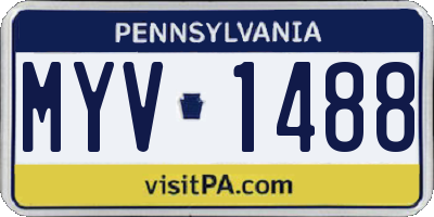 PA license plate MYV1488
