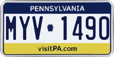 PA license plate MYV1490