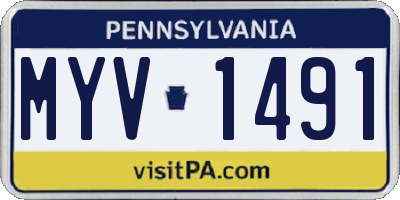 PA license plate MYV1491