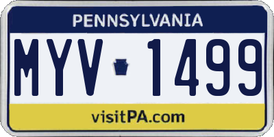 PA license plate MYV1499