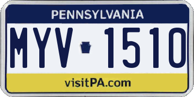 PA license plate MYV1510