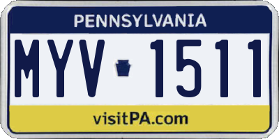 PA license plate MYV1511