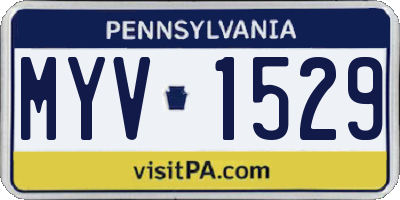 PA license plate MYV1529