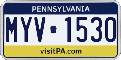 PA license plate MYV1530
