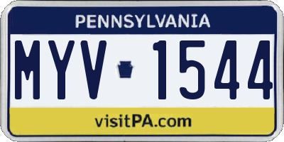 PA license plate MYV1544