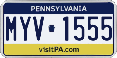 PA license plate MYV1555