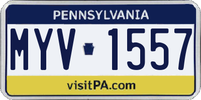 PA license plate MYV1557