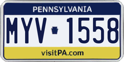 PA license plate MYV1558