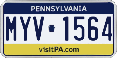 PA license plate MYV1564