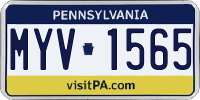 PA license plate MYV1565