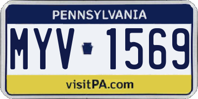 PA license plate MYV1569