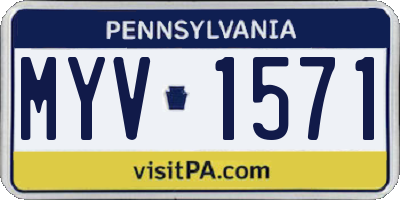 PA license plate MYV1571