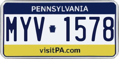PA license plate MYV1578
