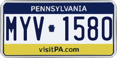PA license plate MYV1580