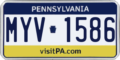 PA license plate MYV1586