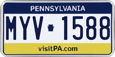 PA license plate MYV1588