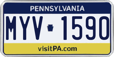 PA license plate MYV1590