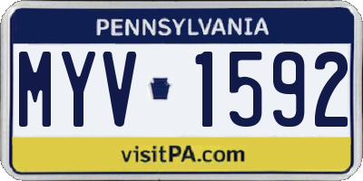 PA license plate MYV1592