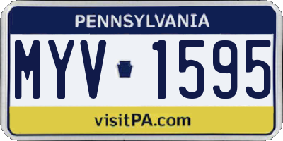 PA license plate MYV1595