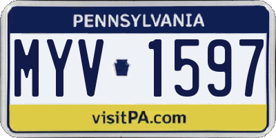 PA license plate MYV1597