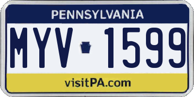 PA license plate MYV1599