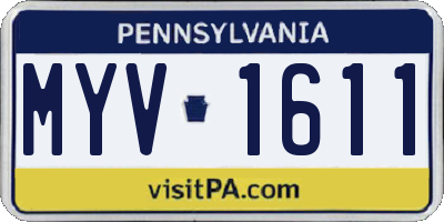 PA license plate MYV1611